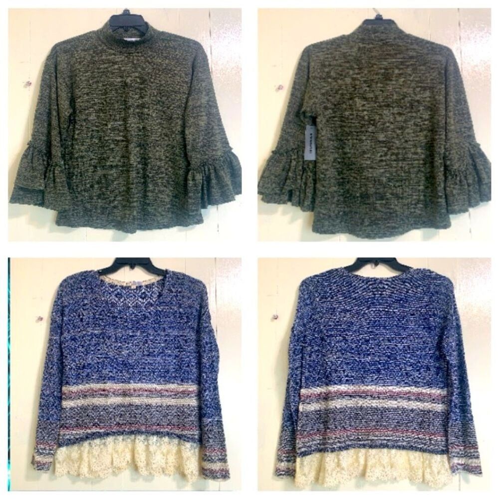 ROMMATES & JOLT Lote 2 Tops Boho Bohemian Bundle Two New Blouses Tops Size L